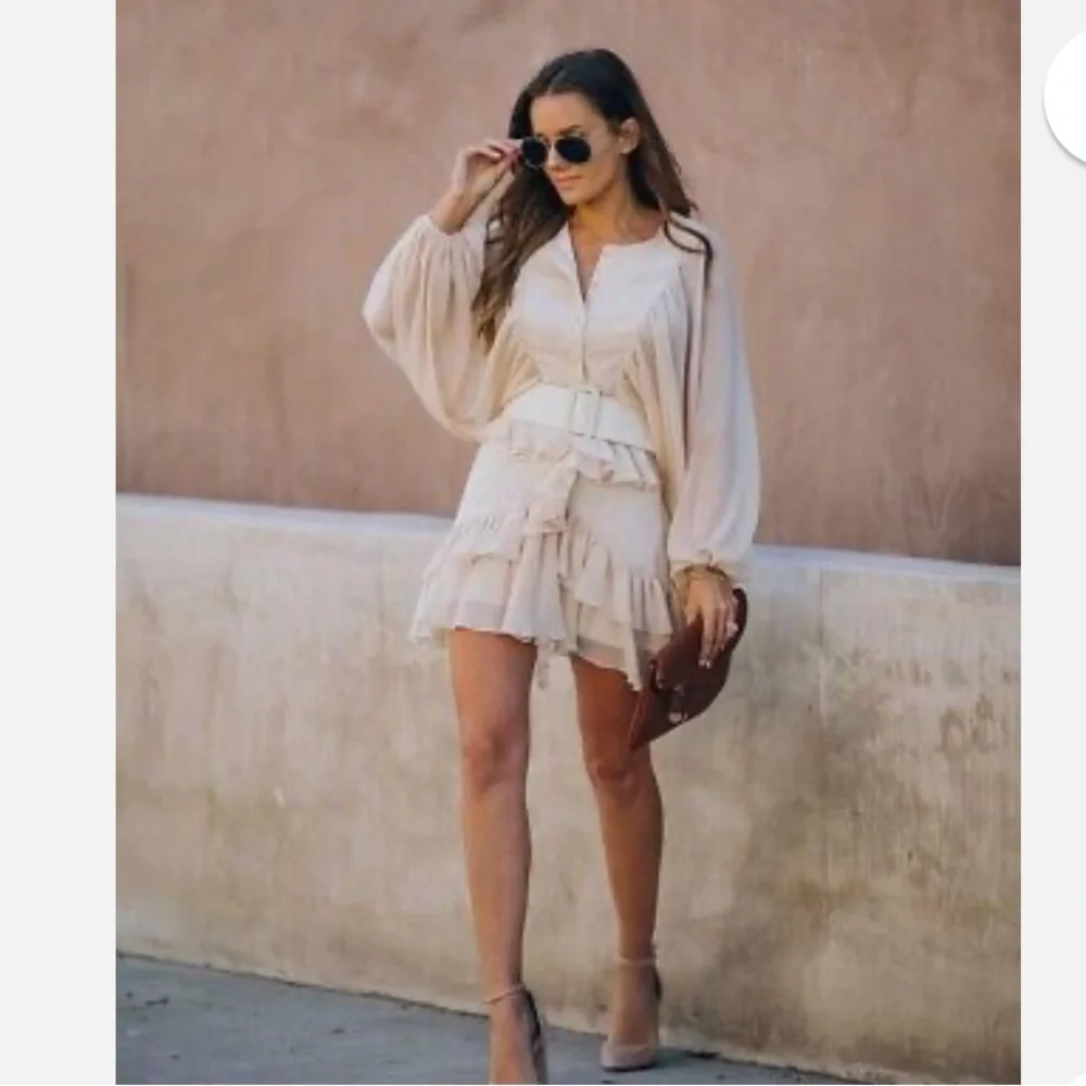 Vici Almost Lover Button Down Ruffle Dress - Picture 2 of 6